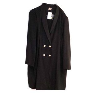 ASOS Curve Tuxedo style dress w/ pearl buttons